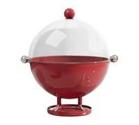 YWJLQH Corbeille à Fruits Bol de Conservation Support sur Pied Organisateur de Comptoir Grande Capacité En Matériau PET Robuste avec Couvercle Rotatif, Rouge
