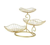 YWJLQH Corbeille à Fruits Panier En Fil de Fer Porte-fruits et Légumes Panier de Service à 3 Plateaux pour Un Rangement Pratique Adapté pour Organiser Le Ga, or