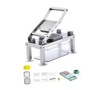 YWJLQH Coupe-légumes Hachoir à Aliments Râpe Multifonction Trancheur et Appareil de Découpe Efficace avec Récipient Convenable pour Découper Oignons Tomates, avec 9 Lames