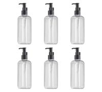 YWJLQH Distributeur de Savon Liquide Portable 6x, Shampoing et après-shampoing, Multi-usage, Décoratif, pour Buanderie de Dortoir, Clair et Noir