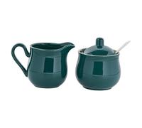 YWJLQH Ensemble Sucrier et Crémier En Céramique, Pratique et élégant, Comprenant Un Sucrier avec Couvercle et Cuillère, et Un Pot à Crème, Vert