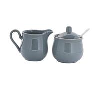 YWJLQH Ensemble Sucrier et Crémier En Céramique, Pratique et élégant, Comprenant Un Sucrier avec Couvercle et Cuillère, et Un Pot à Crème, Gris