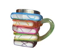YWJLQH Mug Café Tasse Livres Empilés 3D Motif Original Résine Récipient Boisson Chaude Adaptée pour Amateurs de Romans Cadeau Décoration Maison, Style A