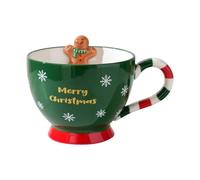 YWJLQH Mug de Noël en Céramique, Tasse à Café Festive avec Anse, Jolie Tasse pour Thé, Café et Boissons Chaudes à La Maison, Vert