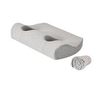 YWJLQH Oreiller de Piercing pour Oreilles Percées, pour Dormir sur Le Côté, avec Trou, Respirant, Léger et Portable, avec Taie D'oreiller et Protection P, Gris Clair