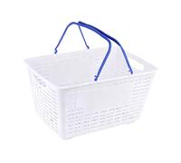 YWJLQH Panier de Courses Portable et Robuste avec Poignée, Idéal pour Vos Jouets, Cosmétiques et Autres Articles de Toilette, Bleu