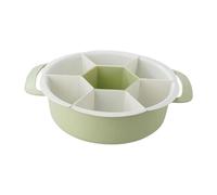 YWJLQH Plateau de Service Compartimenté, Organisateur de Rangement Alimentaire avec 7 Compartiments, Panier à Linge, Plateau Tournant pour Plats Chauds, Vert