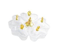 YWJLQH Plateau Tournant pour Fruits Doté de 5 Bols Indépendants Couvercle Hermétique Poignée Centrale Plateau Apéritif pour Fruits Secs Bonbons Snacks, Lune étoilée Claire