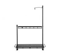 YWJLQH Portable Étagère de Rangement avec Base Rectangulaire Tablette Inférieure Barre de Construction en Alliage d'Aluminium Adaptée pour Rangement sur, Modèle Bas avec Poteau Lumineux