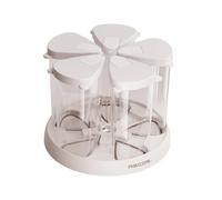 YWJLQH Récipient de Conservation Des Aliments, Distributeur de Céréales, Bocal Rotatif Hermétique, Distributeur de Riz Hermétique pour Sucre, Farine, En-cas, Base Blanche