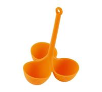 YWJLQH Support pour Cuiseur à Œufs Accessoire de Cuisson à La Vapeur Plateau Organisateur Panier de Rangement Support En Silicone Utilisation Domestique, Orange 3 trous