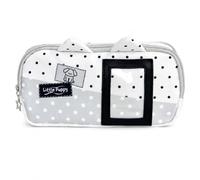YWJLQH Trousse à Crayons Multi-Couches Étoiles, Trousse Grise | tissu polyester, fenêtre transparente, style coréen, pour étudiants, rangement papeterie, pour artistes, pour le travail