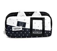 YWJLQH Trousse à Crayons Multi-Couches Étoiles, Trousse Noire | tissu polyester, fenêtre transparente, style coréen, pour étudiants, rangement papeterie, pour artistes, pour le travail