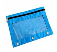 YWJLQH Trousse à Crayons pour ur Anneaux, Bleu Clair - 1 Fermeture éclair | Toile Oxford , Pochette Perforée, Organisation d'Étus, Pour planificate