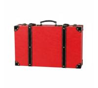 YWJLQH Valise Vintage Coffret Rétro Boîte de Rangement Décorative avec Couvercle Coulissant Poignée Ancienne Adaptée pour Boutique Photographe Maison Décoration, 1120L Carmine Red L