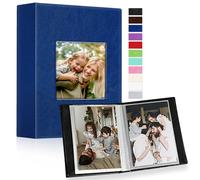 Ywlake Album Photo 10x15 Mini Petit Format 100 Pochette 2 Paquets, Cuir Tissu Album pour Vertical Photos Bleu