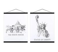 Ywlake B0 Cadre Photo Magnétique 140 cm, Cadre Poster Porte Affiches 140x100 140x70 Aimanté en Bois Naturel pour Affiche Cadre Magnetique Cadre Affiche Cadre Suspendu (140cm, Noir, 2 Paquets)