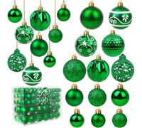 Ywlake Lot de 100 boules de Noël pour sapin de Noël - Ornements incassables pour fête du Nouvel An, mariage, vacances, décoration de Noël (vert)