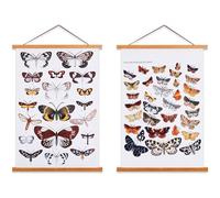 Ywlake Lot de 2 cadres magnétiques pour affiche, crochets en bois clair pour toile, œuvres d'art, art, impression, 56 cm, teck