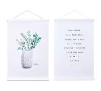 Ywlake Lot de 2 cadres magnétiques pour affiche, trousse de suspension en bois clair pour toile, œuvre d'art, impression artistique (30 cm, blanc)