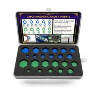 YWMJZEU 23 Pièces Adaptateur de Douille Coffret Douille Insert Clés Ensemble avec Prise Magnétique Boîte Charnière Corps Hexagonal Usage Intensif pour Mécanique Atelier de Bricolage Entretien Maison