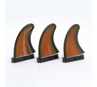 YWMJZEU 3 Pièces Aileron Surf Détachable Dérive avec Base Double Onglet Texturé Dérive Surf pour Surfeurs , Orange , PM