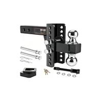 YWMJZEU Attelage Remorque Réglable Verrouillable Bras D'attelage avec Rotule Robuste Quincaillerie pour, Noir, Bras De Remorquage Noir + 2 Goupilles + 1 Verrou Boule Argentée