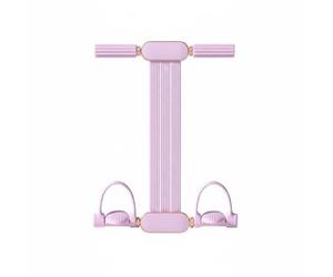 YWMJZEU Bande de Traction à 4 Tubes Multifonction Pédaleur avec Tubes Élastiques Polyvalent Corde de Traction à Pédales pour Maison, Fitness, Stretching, Rose