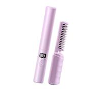 YWMJZEU Brosse à Lisser Cheveux Portable Équipée de Fer à Lisser Céramique USB Plaques Multiples et Peigne Chauffant Anti-brûlure Multifonction A, Violet