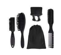 YWMJZEU Brosse de Barbier Set Brosse Coiffure Peigne Poudre Nettoyage Poils Nylon Outil Stylisme Adapté pour Nettoyage Barbe Utilisation Maison Cadeau, Paquet de pochette