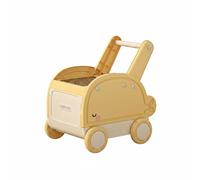 YWMJZEU Chariot Rangement pour Jouets Gran Capacité Coffre à Jouets à Roulettes Caau Éducatif Pousseur Bébé avec Centre D'activités pour tout-Petits, Jaune, Jaune Et Blanc, Grand