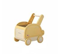 YWMJZEU Chariot Rangement pour Jouets Gran Capacité Coffre à Jouets à Roulettes Caau Éducatif Pousseur Bébé avec Centre D'activités pour tout-Petits, Jaune, Jaune Et Blanc, Petit