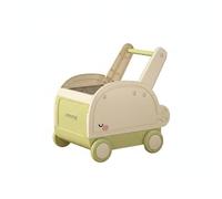 YWMJZEU Chariot Rangement pour Jouets Gran Capacité Coffre à Jouets à Roulettes Caau Éducatif Pousseur Bébé avec Centre D'activités pour tout-Petits, Vert, Blanc Et Vert, Petit