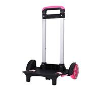YWMJZEU Chariot Sac à Dos Poignée Télescopique Aluminium Alliage Plateau Pliable Porte-Bagages Maniable Convient Enfants École Camping Shopping Pêche, Rose Rouge