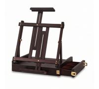 YWMJZEU Chevalet Table En Hêtre Pliable Chevalet Table avec Poignée Réglable Support Toile pour Peintres, Bureau, Noyer Noir