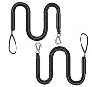 YWMJZEU Corde D Amarrage Marine Corde Élastique Lien D Amarrage Laisse de Bateau Longe de Quai avec Ame Élastique Tressée Réduit Les à Coups Crochet en Acier, Noir 4FT 2PCS