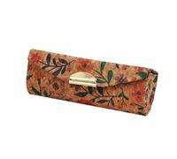 YWMJZEU Cosmetic Organizer Boîte à Maquillage Organiseur Compact Étui à Rouge à Lèvres Coffret à Bijoux Liège et Cuir Synthétique Design Rétro Rangement, Mer De Fleurs