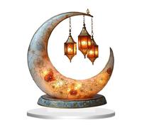 YWMJZEU Décoration pour Le Ramadan et L'Aïd, Style Rustique, Portable, en Acrylique, pour Le Bureau, L'hôtel, La Maison Ou Une Table, Style C