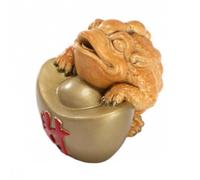 YWMJZEU Figurine En Laiton Métallique Statuette Bureau Compact Décoration pour Collectionneurs, Golden Toad Ingot 2