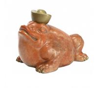 YWMJZEU Figurine En Laiton Métallique Statuette Bureau Compact Décoration pour Collectionneurs, Golden Toad Ingot 1