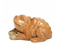 YWMJZEU Figurine En Laiton Métallique Statuette Bureau Compact Décoration pour Collectionneurs, Toad With Coin