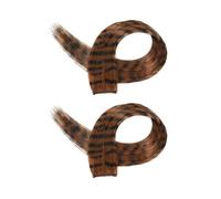 YWMJZEU Lot de 2 Extensions de Cheveux Colorées avec Mèches éclaircies, Accessoires pour Cheveux En Fibres Synthétiques Douces, Adaptées Aux Femmes pour, Brun