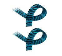 YWMJZEU Lot de 2 Extensions de Cheveux Colorées avec Mèches éclaircies, Accessoires pour Cheveux En Fibres Synthétiques Douces, Adaptées Aux Femmes pour, Bleu