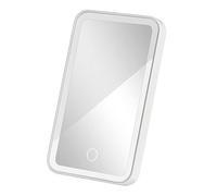 YWMJZEU Miroir de Maquillage avec Lumière Ajustable Fonctions Multiples Clip On Silhouette Fine Support Rotatif Silicone Adapté pour, Blanche