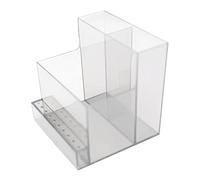 YWMJZEU Organisateur de Forets à Ongles Boîte Support Présentoir Rangement Accessoires Manucure en Acrylique Transparent Fonction Pratique Trois Niveaux