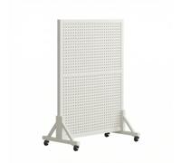 YWMJZEU Présentoir à Panneau Perforé avec roulettes Sol Présentoir Perforé sur roulettes Professionnel pour Commerçants, Magasin, Blanc, 100 150