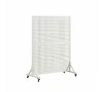 YWMJZEU Présentoir à Panneau Perforé avec roulettes Sol Présentoir Perforé sur roulettes Professionnel pour Commerçants, Magasin, Blanc, 120 160 Cm