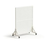 YWMJZEU Présentoir à Panneau Perforé avec roulettes Sol Présentoir Perforé sur roulettes Professionnel pour Commerçants, Magasin, Blanc, 100 120 Cm
