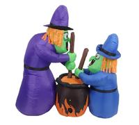 YWMJZEU Sorcières Gonflables avec Chaudron Extérieur Sorcière et Chaudron Gonflables Amusant Décoration D'Halloween Gonflable pour Particuliers, Pelouse