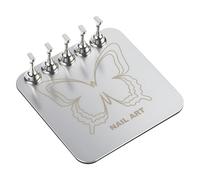 YWMJZEU Support de Pratique Des Ongles Support Palette Présentoir Faux Ongles Outil Acrylique Utilisé pour Formation Création Artistique Exposition et, Papillon D'argent